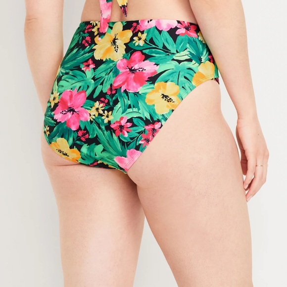 NWT OLD NAVY High-Waisted French-Cut Puckered Bikini Swim BottomsTropical Floral - Picture 6 of 9